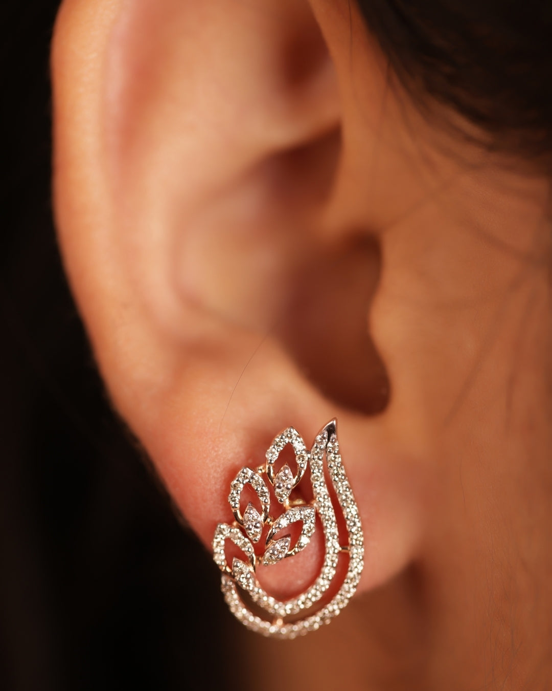 Picturesque Rose Gold Diamond Earings