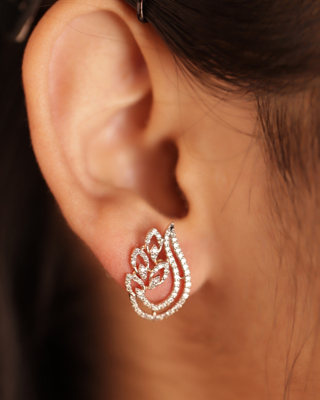 Picturesque Rose Gold Diamond Earings